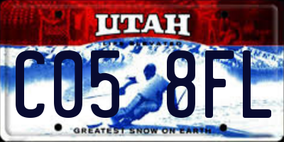 UT license plate C058FL