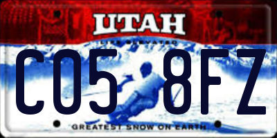 UT license plate C058FZ