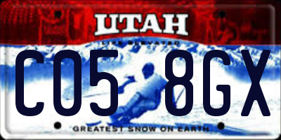 UT license plate C058GX