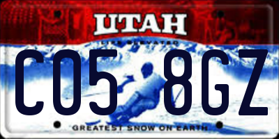 UT license plate C058GZ