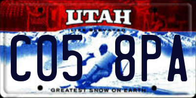 UT license plate C058PA
