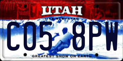 UT license plate C058PW