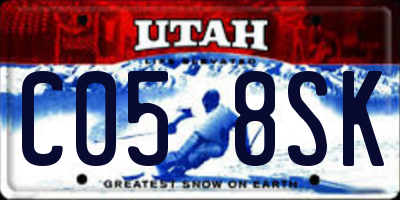 UT license plate C058SK