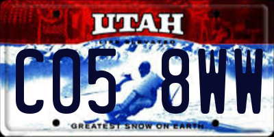 UT license plate C058WW