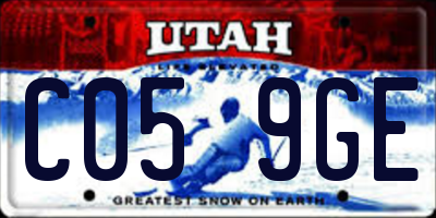 UT license plate C059GE