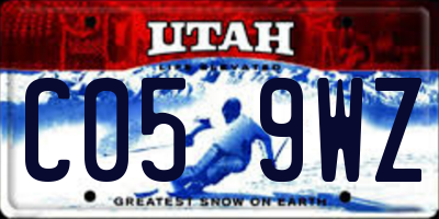 UT license plate C059WZ