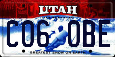 UT license plate C060BE