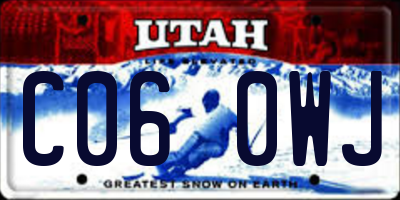 UT license plate C060WJ
