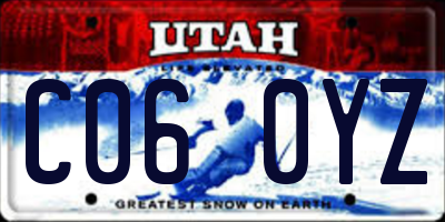 UT license plate C060YZ