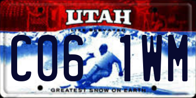 UT license plate C061WM