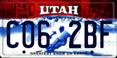 UT license plate C062BF