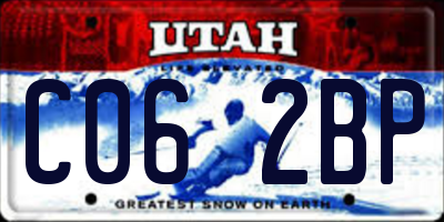 UT license plate C062BP