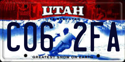 UT license plate C062FA