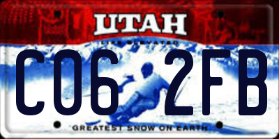 UT license plate C062FB