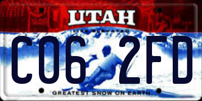 UT license plate C062FD