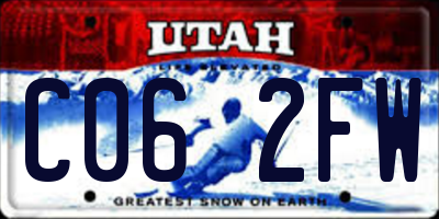 UT license plate C062FW