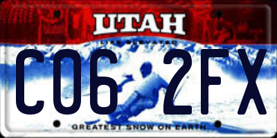 UT license plate C062FX