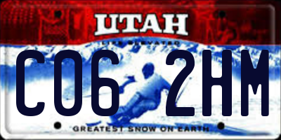 UT license plate C062HM