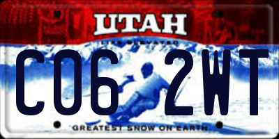 UT license plate C062WT
