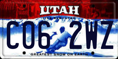 UT license plate C062WZ
