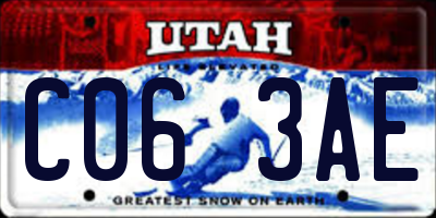 UT license plate C063AE