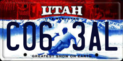 UT license plate C063AL