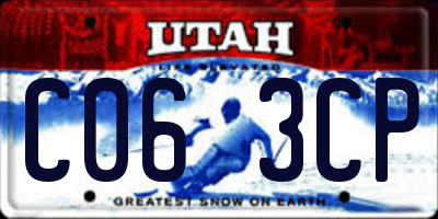 UT license plate C063CP