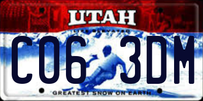 UT license plate C063DM