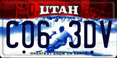 UT license plate C063DV