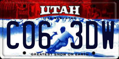 UT license plate C063DW