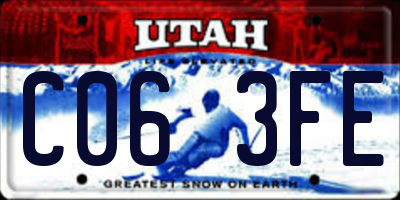 UT license plate C063FE