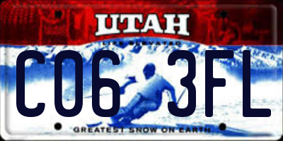 UT license plate C063FL