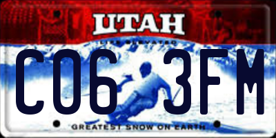 UT license plate C063FM