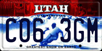 UT license plate C063GM