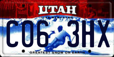 UT license plate C063HX
