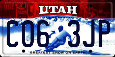 UT license plate C063JP