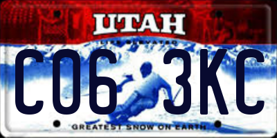 UT license plate C063KC