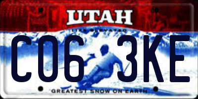 UT license plate C063KE