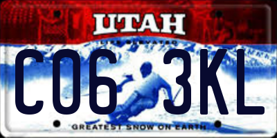 UT license plate C063KL