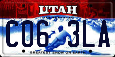 UT license plate C063LA