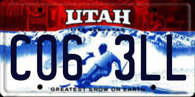 UT license plate C063LL