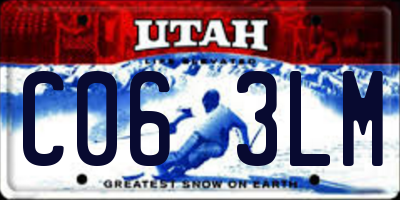 UT license plate C063LM