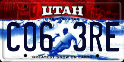 UT license plate C063RE