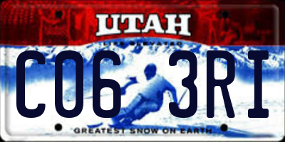 UT license plate C063RI
