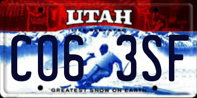 UT license plate C063SF