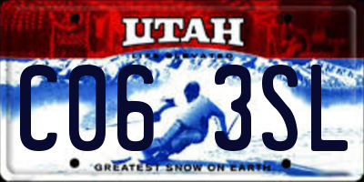UT license plate C063SL
