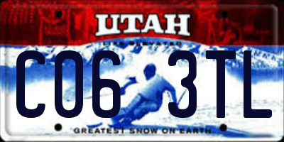 UT license plate C063TL