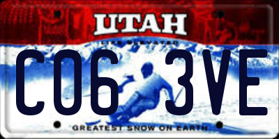UT license plate C063VE