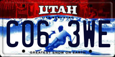 UT license plate C063WE