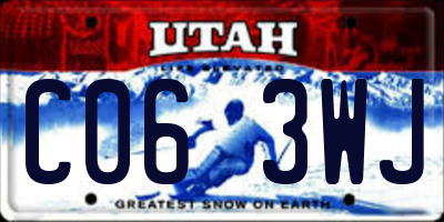 UT license plate C063WJ